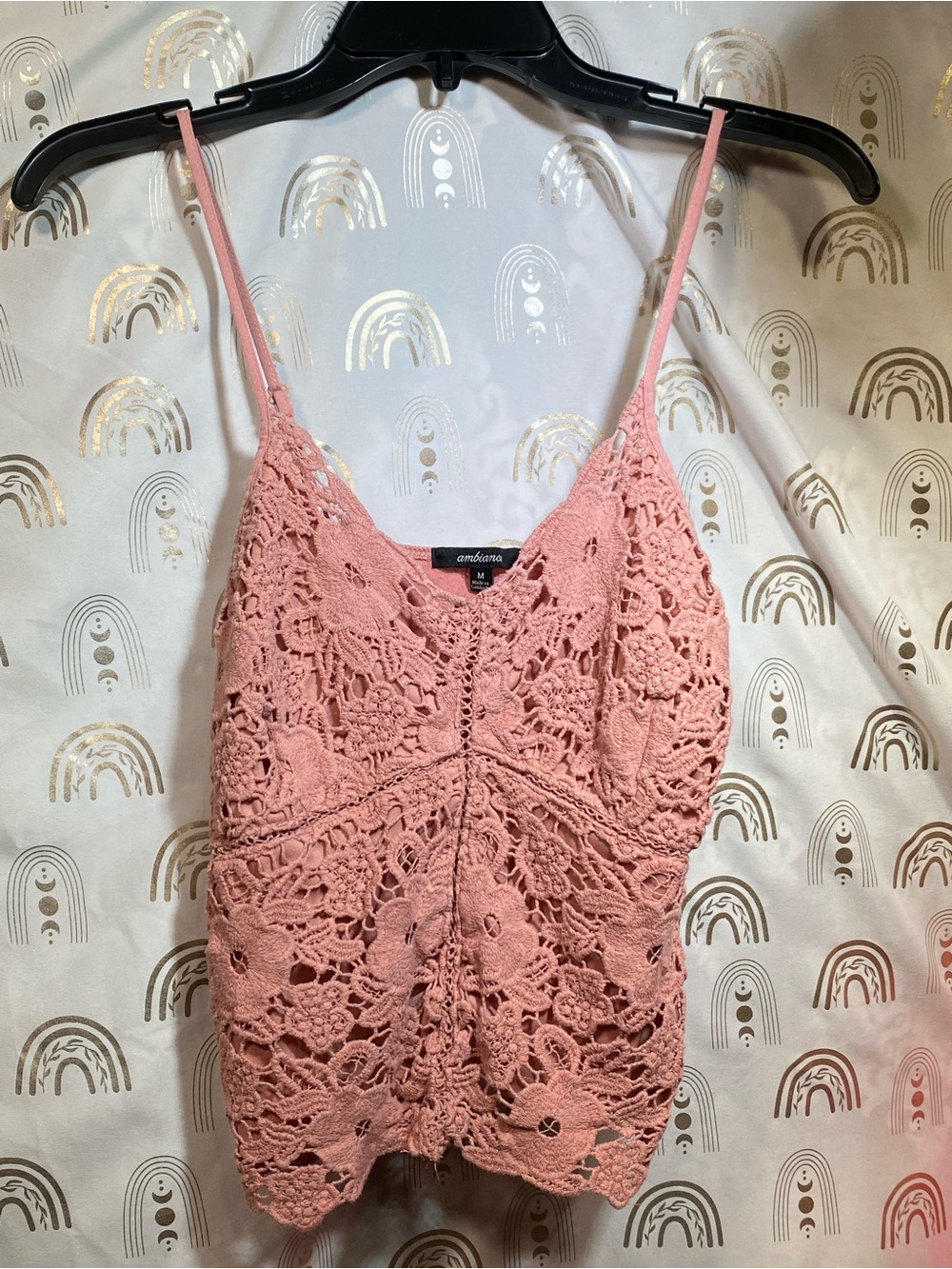 Ambiance Pink Crochet Camisole
